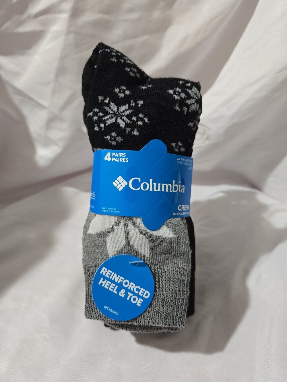 NWT Columbia Women's 4 Pair Outdoor Boot Crew Socks Reinforced Heel & Toe Winter